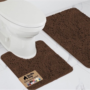 image:imageGORILLA GRIP Bathroom Rug Sets Soft Chenille 2 Piece Area Rugs Set Toilet Base Mat and 30x20 Carpet Absorbent Microfiber Washable Mats Dry Quickly Home Dcor and Bath Room Accessories GreyBrown