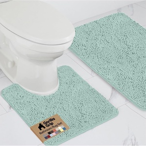 image:imageGORILLA GRIP Bathroom Rug Sets Soft Chenille 2 Piece Area Rugs Set Toilet Base Mat and 30x20 Carpet Absorbent Microfiber Washable Mats Dry Quickly Home Dcor and Bath Room Accessories GreySeablue