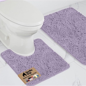 image:imageGORILLA GRIP Bathroom Rug Sets Soft Chenille 2 Piece Area Rugs Set Toilet Base Mat and 30x20 Carpet Absorbent Microfiber Washable Mats Dry Quickly Home Dcor and Bath Room Accessories GreyLight Purple