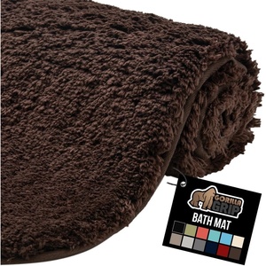 image:imageGORILLA GRIP Bathroom Rugs Ultra Soft Absorbent Mat Thick Plush Bath Rug Machine Washable Microfiber Quick Dry Mats for Shower Bathtub and Floor Home Decor Accessories 24x17 IvoryBrown