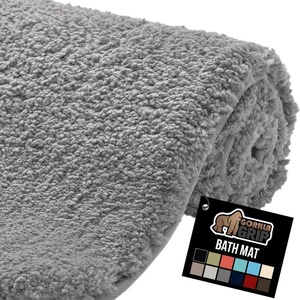 image:imageGORILLA GRIP Bathroom Rugs Ultra Soft Absorbent Mat Thick Plush Bath Rug Machine Washable Microfiber Quick Dry Mats for Shower Bathtub and Floor Home Decor Accessories 24x17 IvoryGrey