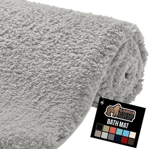 image:imageGORILLA GRIP Bathroom Rugs Ultra Soft Absorbent Mat Thick Plush Bath Rug Machine Washable Microfiber Quick Dry Mats for Shower Bathtub and Floor Home Decor Accessories 24x17 IvoryLight Gray