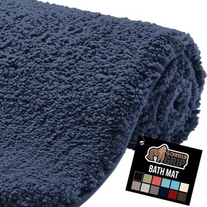 image:imageGORILLA GRIP Bathroom Rugs Ultra Soft Absorbent Mat Thick Plush Bath Rug Machine Washable Microfiber Quick Dry Mats for Shower Bathtub and Floor Home Decor Accessories 24x17 IvoryIndigo
