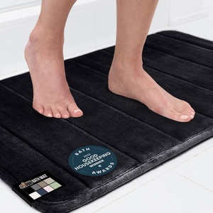image:imageGORILLA GRIP Memory Foam Bath Mat Soft Absorbent US Designed Bathroom Rug Gripping Dots Machine Washable Bathmat Cushioned Floor Mats Shower Sink Rugs Room Dcor Accessories 24x17 Graphite GrayStriped Black
