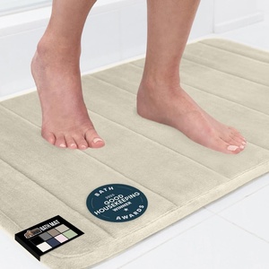 image:imageGORILLA GRIP Memory Foam Bath Mat Soft Absorbent US Designed Bathroom Rug Gripping Dots Machine Washable Bathmat Cushioned Floor Mats Shower Sink Rugs Room Dcor Accessories 24x17 Graphite GrayStriped Champagne
