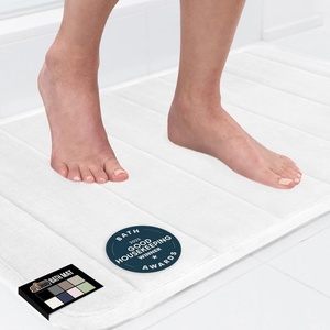 image:imageGORILLA GRIP Memory Foam Bath Mat Soft Absorbent US Designed Bathroom Rug Gripping Dots Machine Washable Bathmat Cushioned Floor Mats Shower Sink Rugs Room Dcor Accessories 24x17 Graphite GrayStriped White
