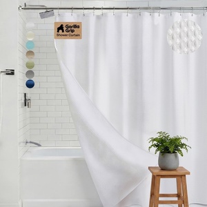 image:imageGORILLA GRIP Textured Shower Curtain Thick Weighted Fabric Wrinkle and Rust Resistant Hotel Quality Design Heavy Duty Curtains for Bathroom Showers Bath Tubs Machine Wash 72x72 WhiteWhite
