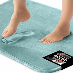 image:imageGORILLA GRIP Thick Memory Foam Toilet Rug for Bathroom U Shaped Washable Soft Absorbent Velvet Topside Floor Mats Machine Wash Cushioned Luxury Rugs for Bath Room 225x195 Graphite GraySeablue