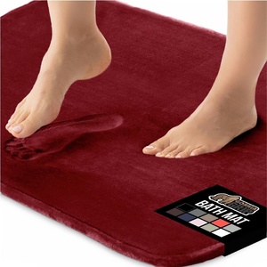 image:imageGORILLA GRIP Thick Memory Foam Toilet Rug for Bathroom U Shaped Washable Soft Absorbent Velvet Topside Floor Mats Machine Wash Cushioned Luxury Rugs for Bath Room 225x195 Graphite GrayBurgundy