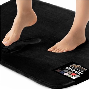 image:imageGORILLA GRIP Thick Memory Foam Toilet Rug for Bathroom U Shaped Washable Soft Absorbent Velvet Topside Floor Mats Machine Wash Cushioned Luxury Rugs for Bath Room 225x195 Graphite GrayBlack