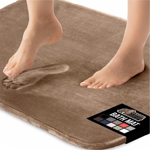 image:imageGORILLA GRIP Thick Memory Foam Toilet Rug for Bathroom U Shaped Washable Soft Absorbent Velvet Topside Floor Mats Machine Wash Cushioned Luxury Rugs for Bath Room 225x195 Graphite GrayTaupe