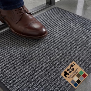 image:imageGORILLA GRIP Waterproof Traffic Guard Door Mat 72x48 Heavy Duty Entryway Floor Mats Strong Backing Commercial Utility Rugs Office Hallway Garage Home Low Profile Carpet Runner BlackCharcoal Gray
