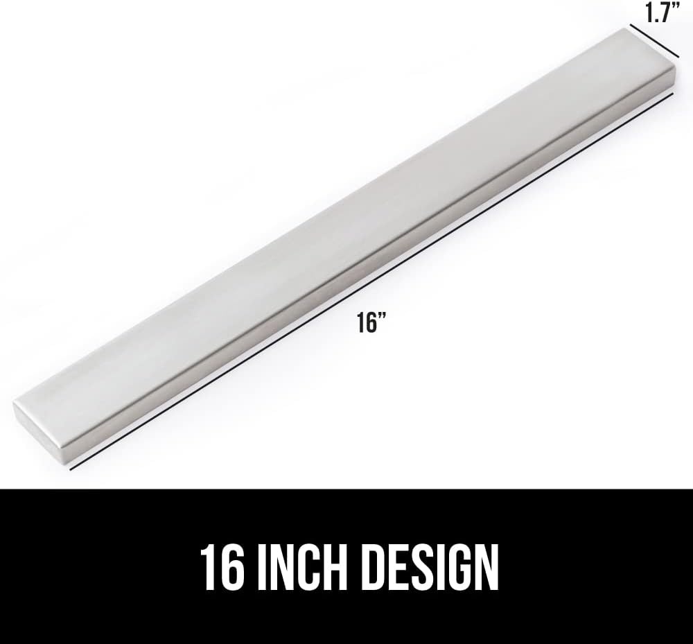 image:imageGORILLA GRIP 304 Stainless Steel Heavy Duty Magnetic Knife Holder Secure Wall Mounted Bar for Knives Tools Holds Up to 6 lbs Kitchen Organizer 10 Inch Strip Easy Installation Screws IncludedSilver