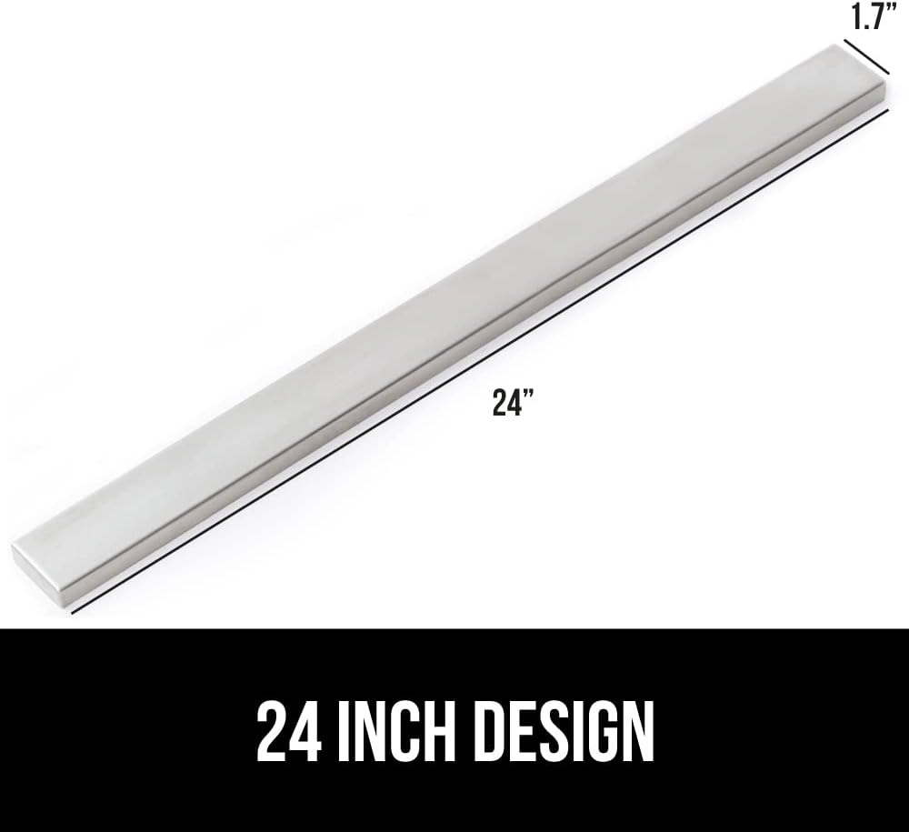 image:imageGORILLA GRIP 304 Stainless Steel Heavy Duty Magnetic Knife Holder Secure Wall Mounted Bar for Knives Tools Holds Up to 6 lbs Kitchen Organizer 10 Inch Strip Easy Installation Screws IncludedSilver