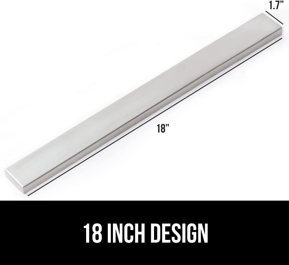 image:imageGORILLA GRIP 304 Stainless Steel Heavy Duty Magnetic Knife Holder Secure Wall Mounted Bar for Knives Tools Holds Up to 6 lbs Kitchen Organizer 10 Inch Strip Easy Installation Screws IncludedSilver