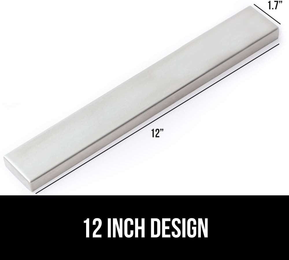 image:imageGORILLA GRIP 304 Stainless Steel Heavy Duty Magnetic Knife Holder Secure Wall Mounted Bar for Knives Tools Holds Up to 6 lbs Kitchen Organizer 10 Inch Strip Easy Installation Screws IncludedSilver