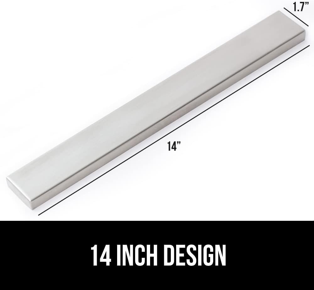 image:imageGORILLA GRIP 304 Stainless Steel Heavy Duty Magnetic Knife Holder Secure Wall Mounted Bar for Knives Tools Holds Up to 6 lbs Kitchen Organizer 10 Inch Strip Easy Installation Screws IncludedSilver