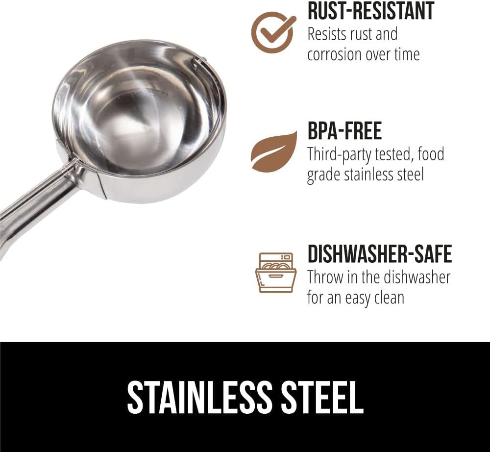 image:imageGORILLA GRIP BPAFree 304 Stainless Steel Cookie Scoop 1 TBSP Scooper 60 Soft Grip Handle Easy Food Release Create Even Portions Multipurpose Kitchen Melon Baller Meatball Spring Scoops BlackBlack