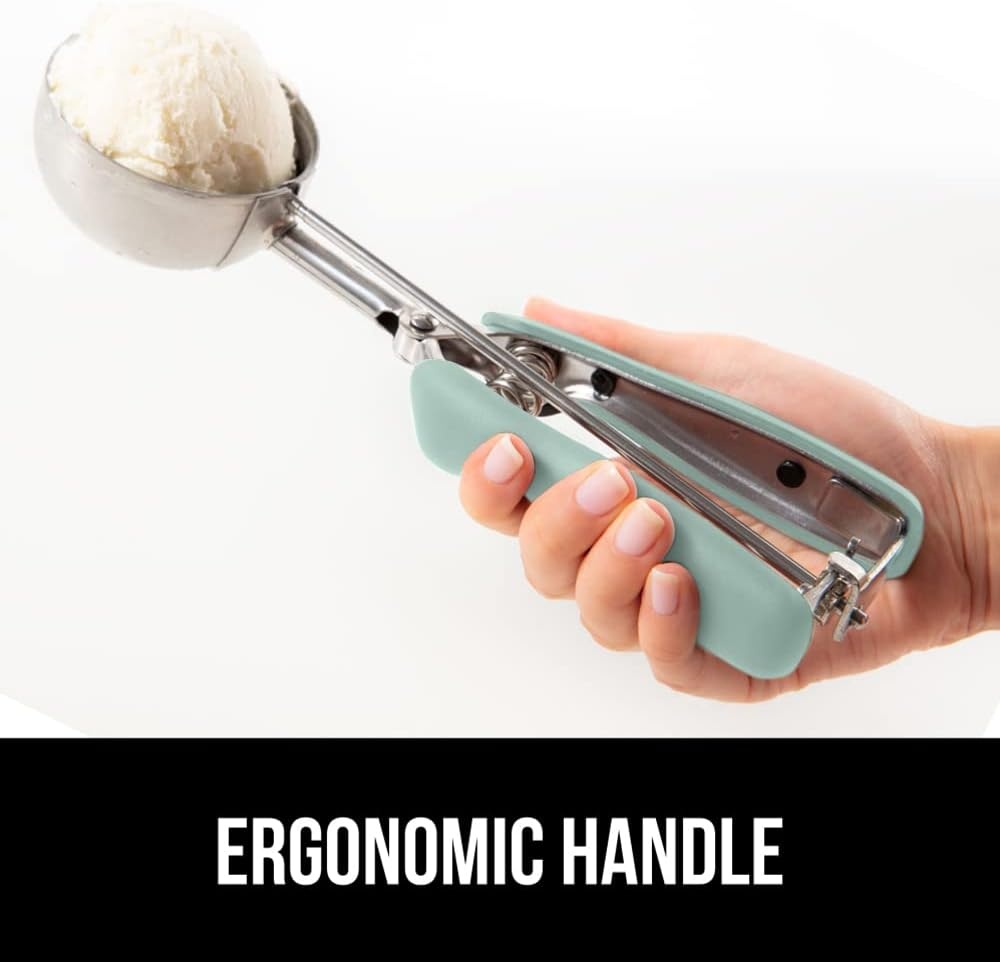 image:imageGORILLA GRIP BPAFree 304 Stainless Steel Cookie Scoop 1 TBSP Scooper 60 Soft Grip Handle Easy Food Release Create Even Portions Multipurpose Kitchen Melon Baller Meatball Spring Scoops BlackMint