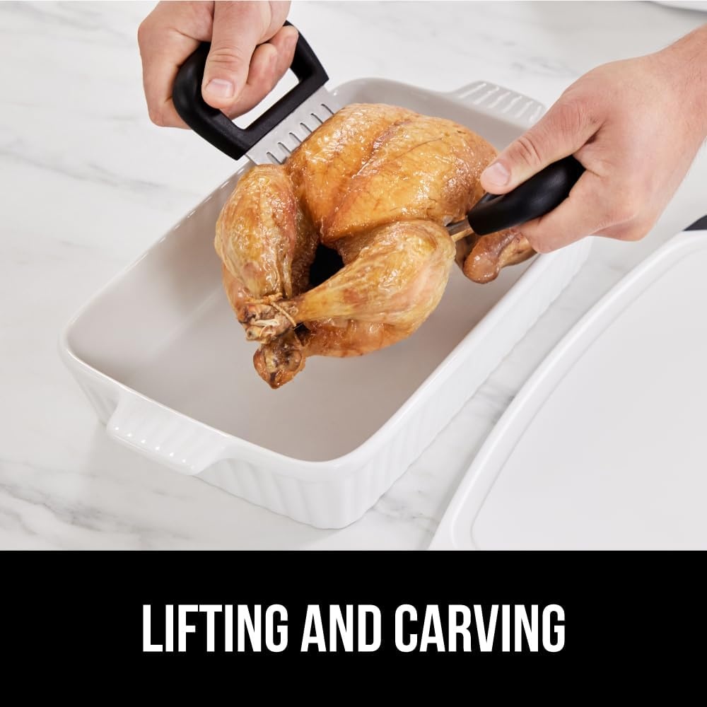 image:imageGORILLA GRIP BPAFree Chicken Shredder Meat Claws Sharp Stainless Steel Food Shredding Fork Comfortable Handle Easily Shred Pulled Pork Taco Meats Kitchen Smoker BBQ Tool Dishwasher Safe BlackBlack