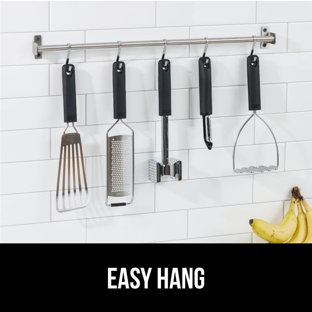 image:imageGORILLA GRIP BPAFree Patented DualSided Meat Tenderizer Tool Soft Comfortable Handle with Hanging Hole Heavy Duty Kitchen Mallet for Steak Beef Fish Chicken Cutlet Pounder Dishwasher Safe BlackBlack