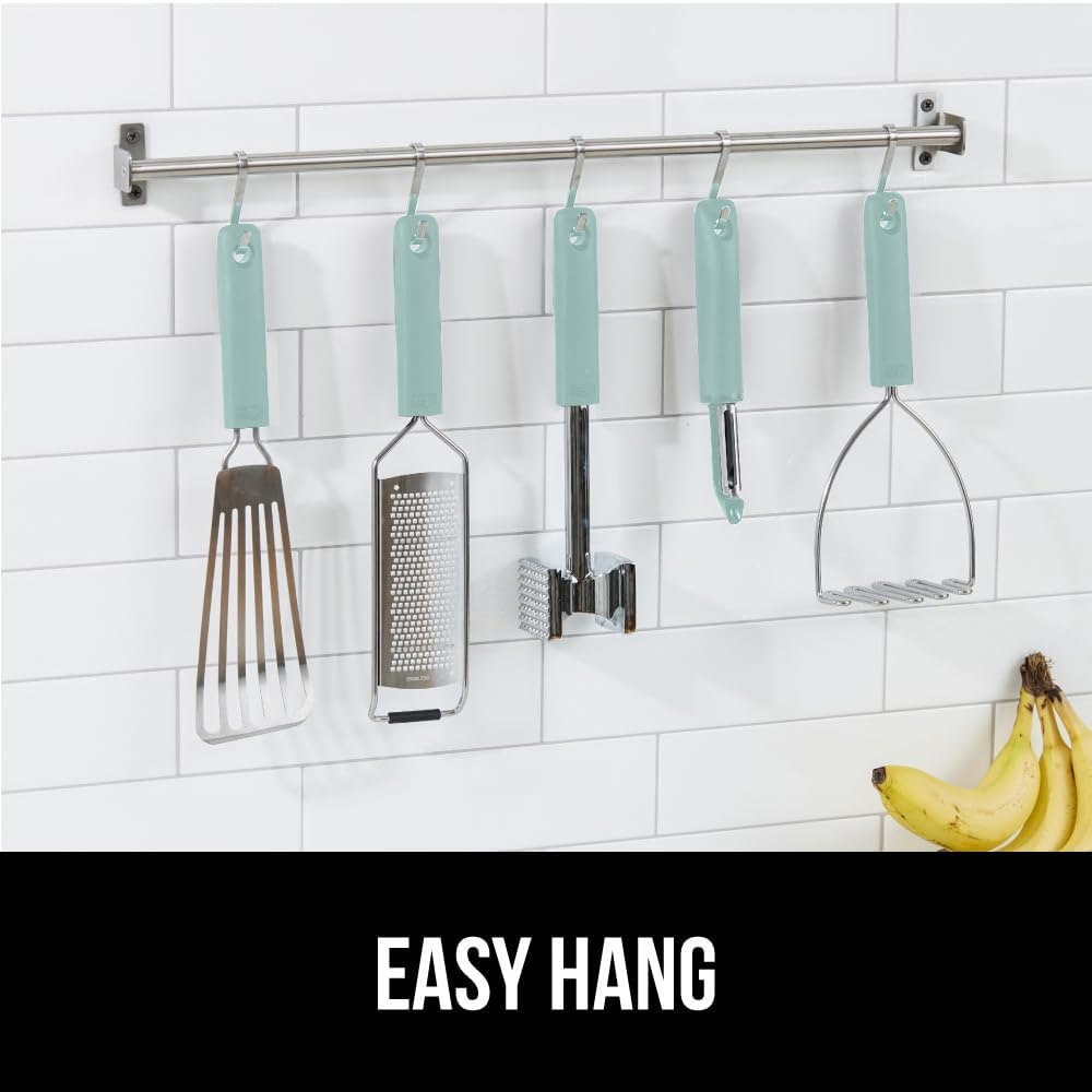 image:imageGORILLA GRIP BPAFree Patented DualSided Meat Tenderizer Tool Soft Comfortable Handle with Hanging Hole Heavy Duty Kitchen Mallet for Steak Beef Fish Chicken Cutlet Pounder Dishwasher Safe BlackMint
