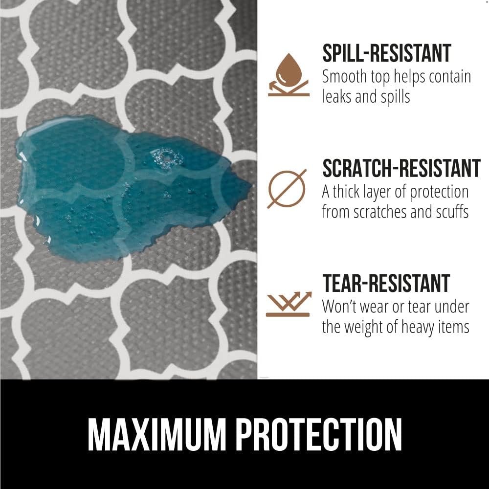 image:imageGORILLA GRIP DripGuard Shelf Liner NonAdhesive Drawer and Kitchen Cabinet Protector Strong Grip Slip Resistant Underside Smooth Surface Liners for Cabinets Bathrooms Closets 12x240 Inch MarbleWhiteGray