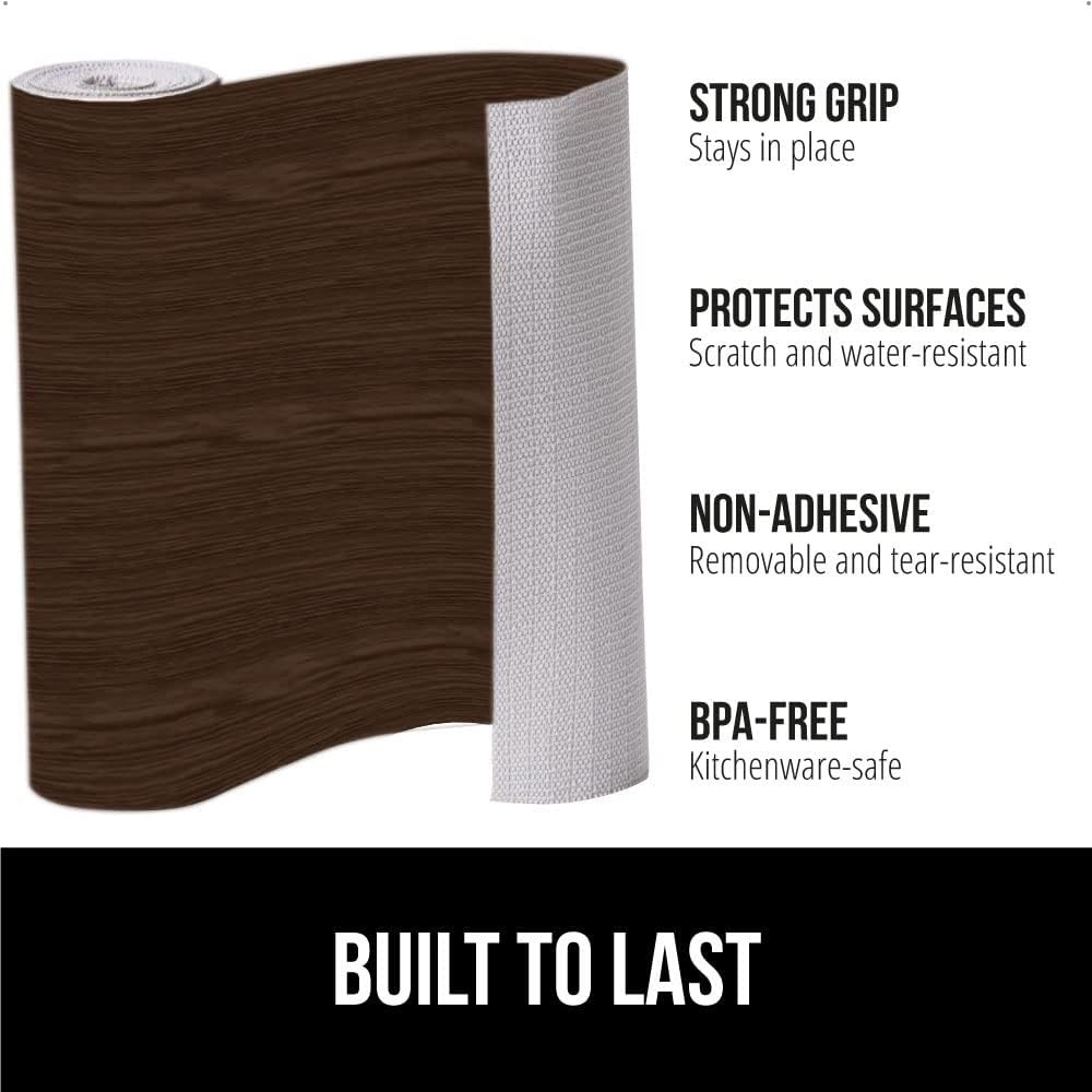 image:imageGORILLA GRIP DripGuard Shelf Liner NonAdhesive Drawer and Kitchen Cabinet Protector Strong Grip Slip Resistant Underside Smooth Surface Liners for Cabinets Bathrooms Closets 12x240 Inch MarbleWood