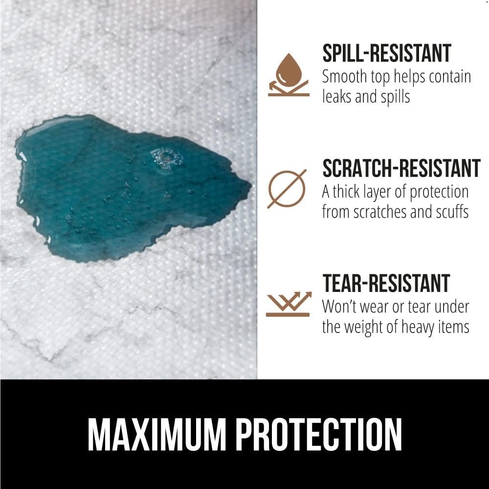 image:imageGORILLA GRIP DripGuard Shelf Liner NonAdhesive Drawer and Kitchen Cabinet Protector Strong Grip Slip Resistant Underside Smooth Surface Liners for Cabinets Bathrooms Closets 12x240 Inch MarbleMarble
