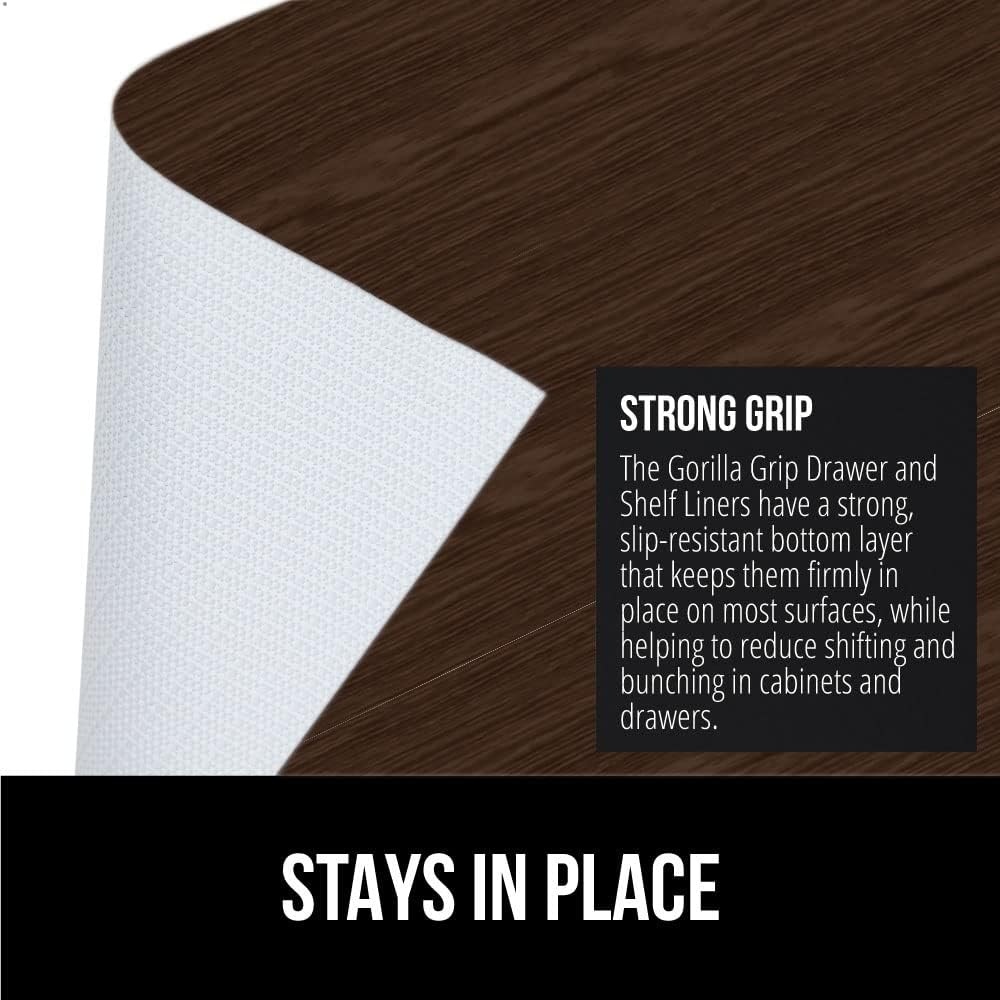 image:imageGORILLA GRIP DripGuard Shelf Liner NonAdhesive Drawer and Kitchen Cabinet Protector Strong Grip Slip Resistant Underside Smooth Surface Liners for Cabinets Bathrooms Closets 12x240 Inch MarbleWood