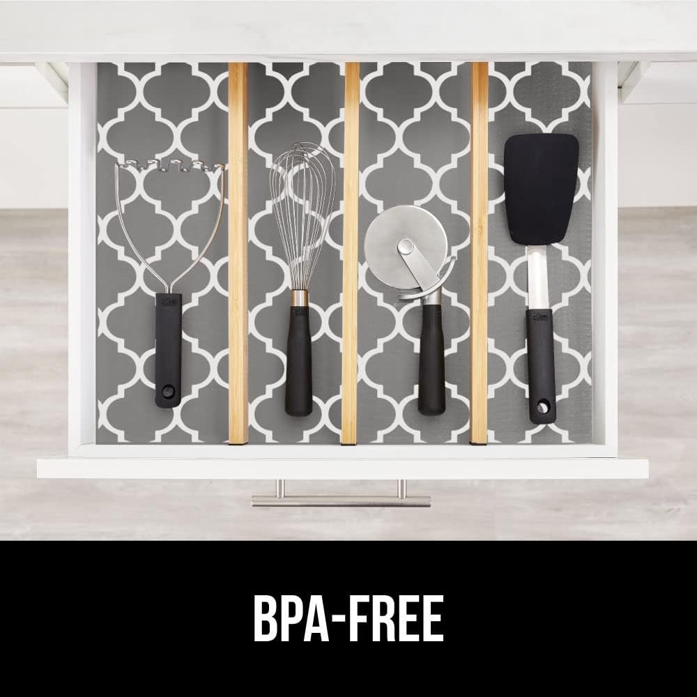 image:imageGORILLA GRIP DripGuard Shelf Liner NonAdhesive Drawer and Kitchen Cabinet Protector Strong Grip Slip Resistant Underside Smooth Surface Liners for Cabinets Bathrooms Closets 12x240 Inch MarbleWhiteGray