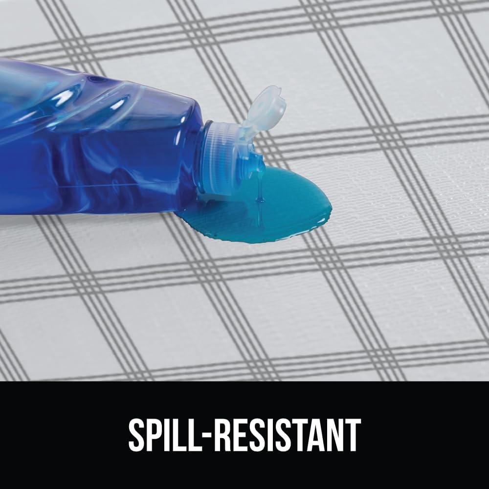 image:imageGORILLA GRIP DripGuard Shelf Liner NonAdhesive Drawer and Kitchen Cabinet Protector Strong Grip Slip Resistant Underside Smooth Surface Liners for Cabinets Bathrooms Closets 12x240 Inch MarbleStripe GrayWhite
