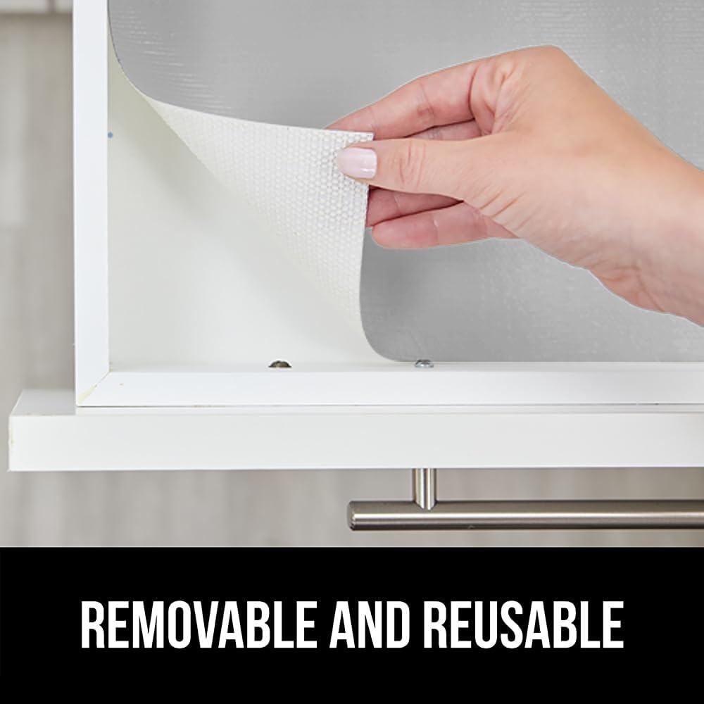 image:imageGORILLA GRIP DripGuard Shelf Liner NonAdhesive Drawer and Kitchen Cabinet Protector Strong Grip Slip Resistant Underside Smooth Surface Liners for Cabinets Bathrooms Closets 12x240 Inch MarbleLight Gray