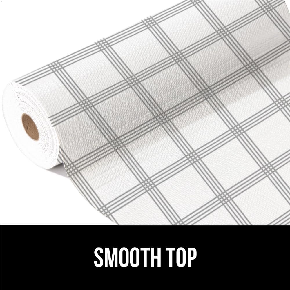 image:imageGORILLA GRIP DripGuard Shelf Liner NonAdhesive Drawer and Kitchen Cabinet Protector Strong Grip Slip Resistant Underside Smooth Surface Liners for Cabinets Bathrooms Closets 12x240 Inch MarbleStripe GrayWhite