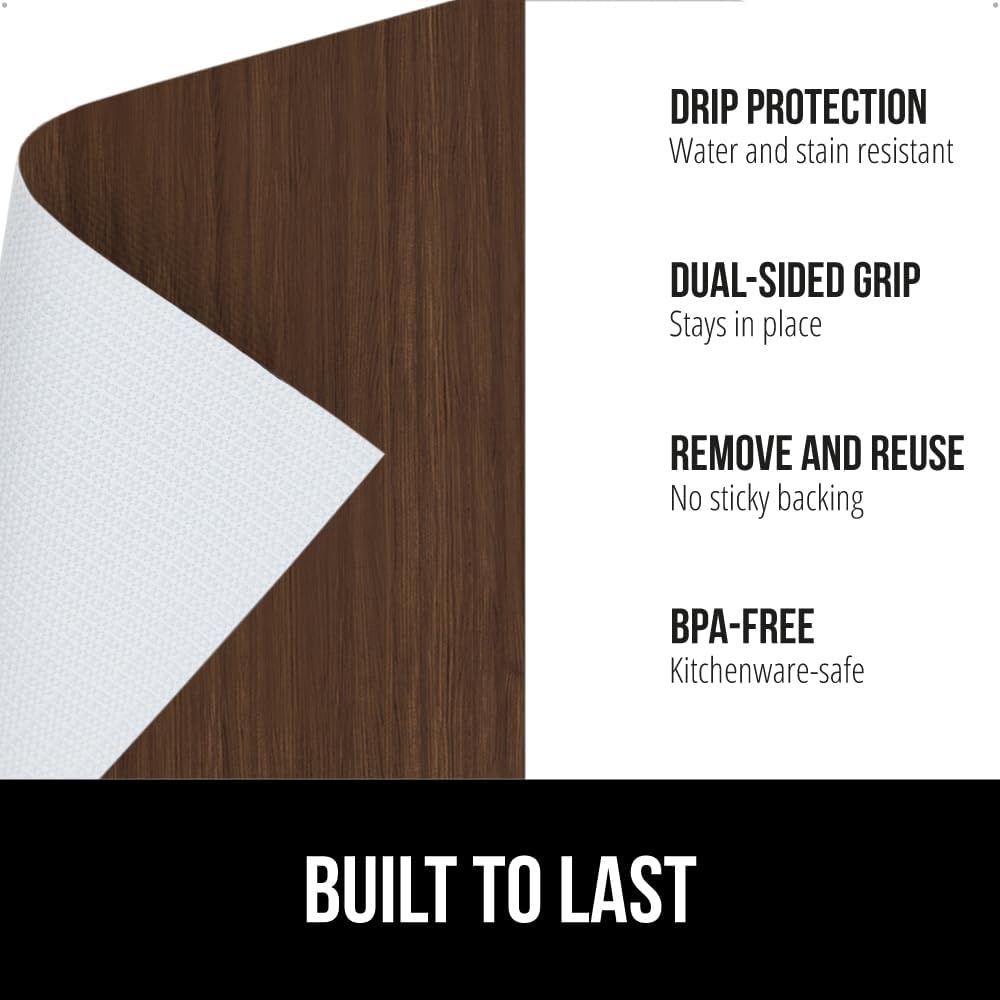 image:imageGORILLA GRIP DripGuard Shelf Liner NonAdhesive Drawer and Kitchen Cabinet Protector Strong Grip Slip Resistant Underside Smooth Surface Liners for Cabinets Bathrooms Closets 12x240 Inch MarbleWood