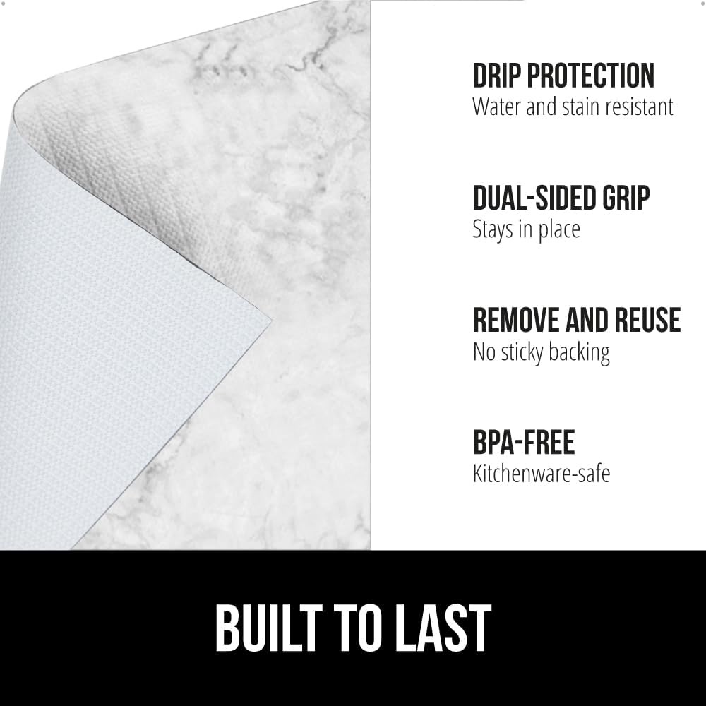 image:imageGORILLA GRIP DripGuard Shelf Liner NonAdhesive Drawer and Kitchen Cabinet Protector Strong Grip Slip Resistant Underside Smooth Surface Liners for Cabinets Bathrooms Closets 12x240 Inch MarbleMarble