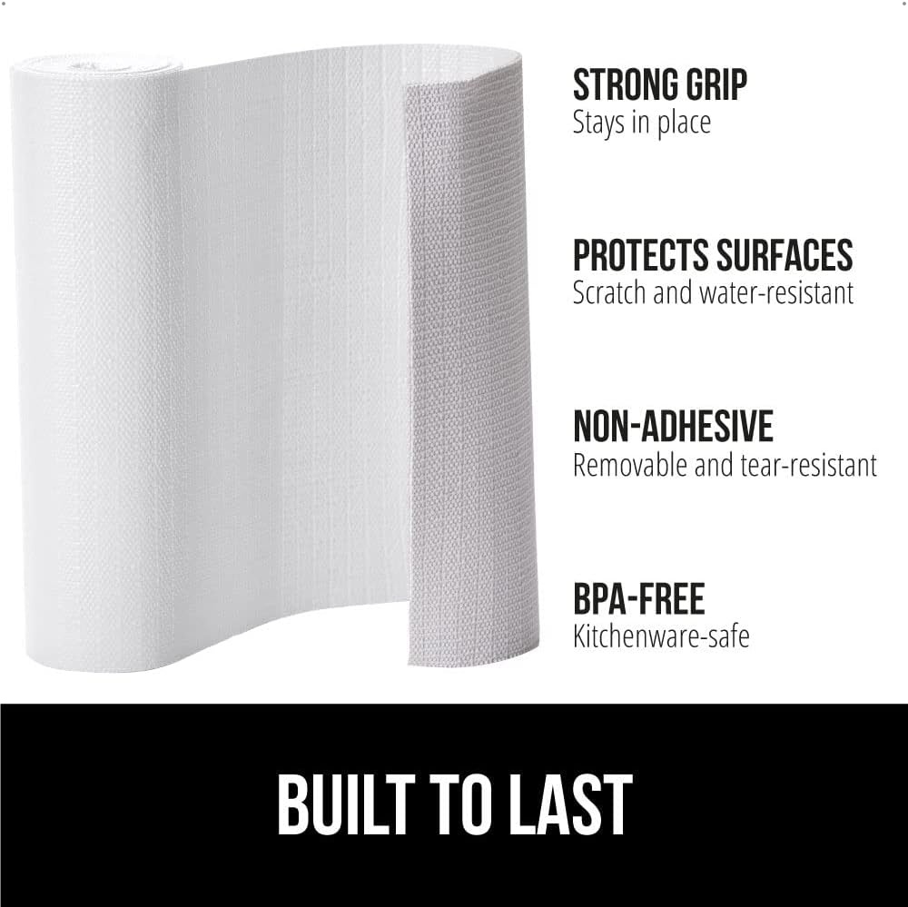 image:imageGORILLA GRIP DripGuard Shelf Liner NonAdhesive Drawer and Kitchen Cabinet Protector Strong Grip Slip Resistant Underside Smooth Surface Liners for Cabinets Bathrooms Closets 12x240 Inch MarbleWhite