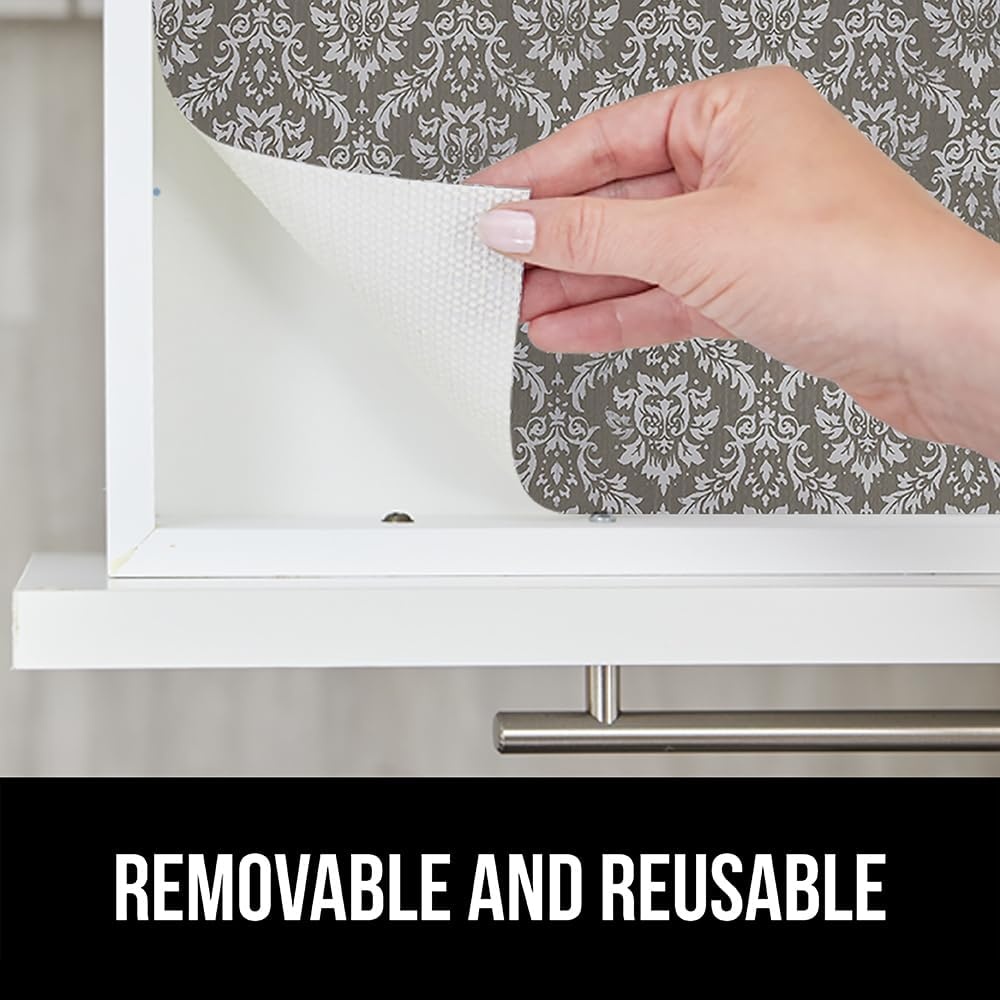 image:imageGORILLA GRIP DripGuard Shelf Liner NonAdhesive Drawer and Kitchen Cabinet Protector Strong Grip Slip Resistant Underside Smooth Surface Liners for Cabinets Bathrooms Closets 12x240 Inch MarbleBeigeCream