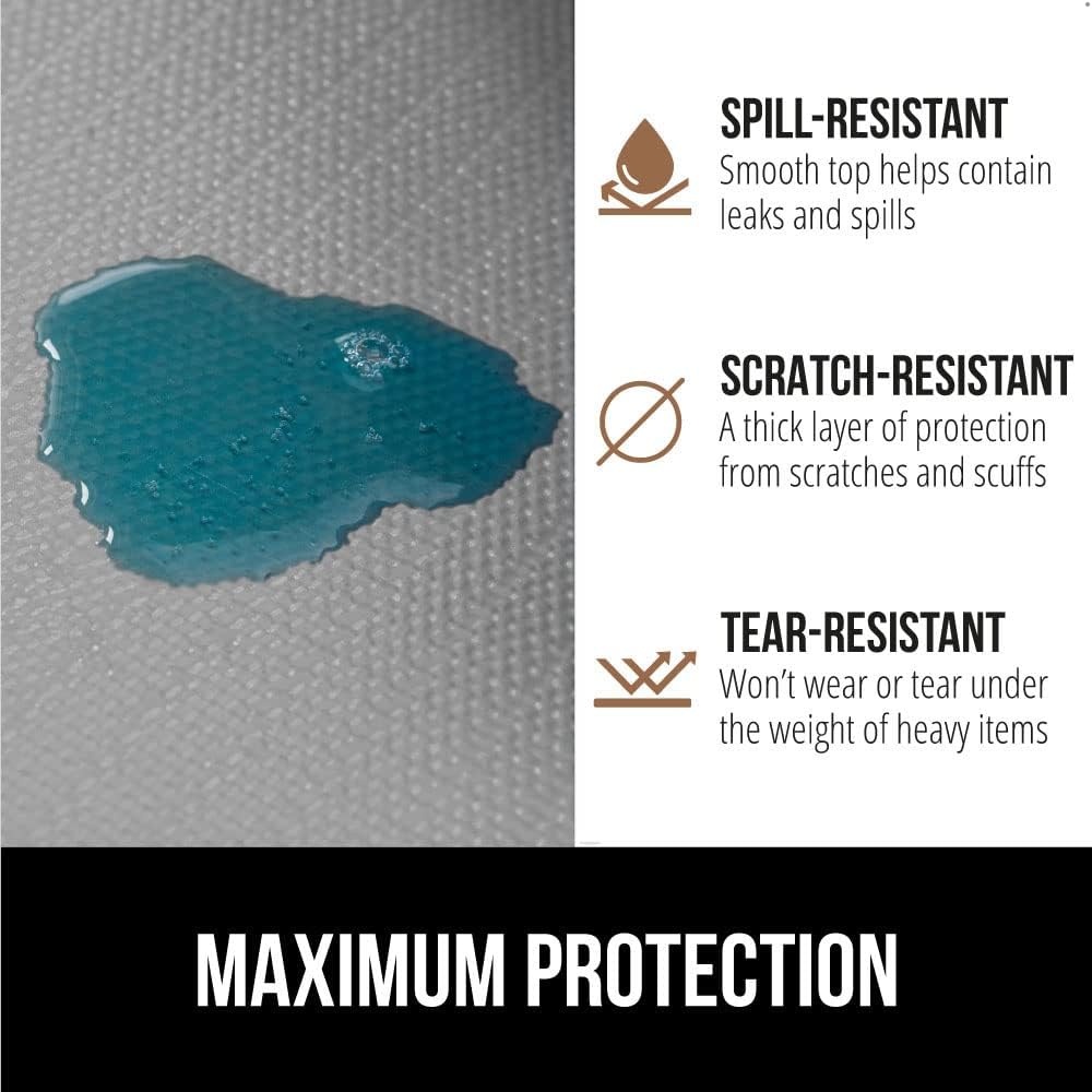 image:imageGORILLA GRIP DripGuard Shelf Liner NonAdhesive Drawer and Kitchen Cabinet Protector Strong Grip Slip Resistant Underside Smooth Surface Liners for Cabinets Bathrooms Closets 12x240 Inch MarbleLight Gray