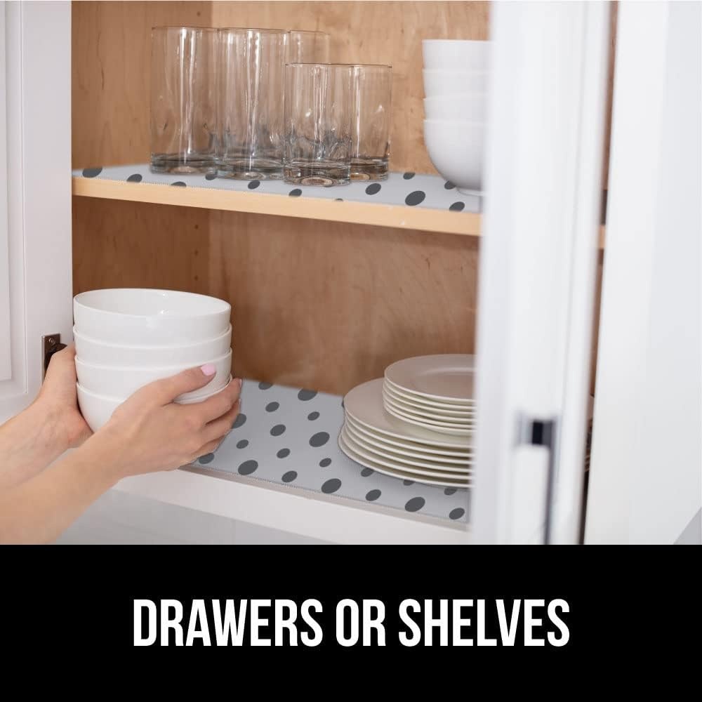 image:imageGORILLA GRIP DripGuard Shelf Liner NonAdhesive Drawer and Kitchen Cabinet Protector Strong Grip Slip Resistant Underside Smooth Surface Liners for Cabinets Bathrooms Closets 12x240 Inch MarbleGray