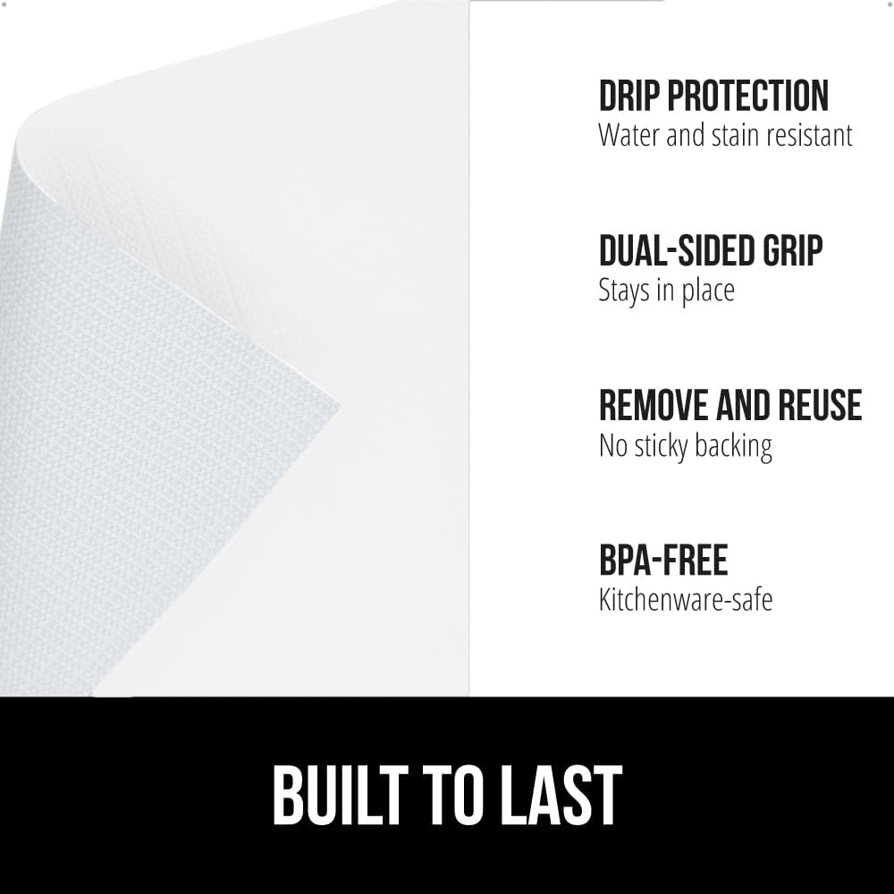 image:imageGORILLA GRIP DripGuard Shelf Liner NonAdhesive Drawer and Kitchen Cabinet Protector Strong Grip Slip Resistant Underside Smooth Surface Liners for Cabinets Bathrooms Closets 12x240 Inch MarbleWhite
