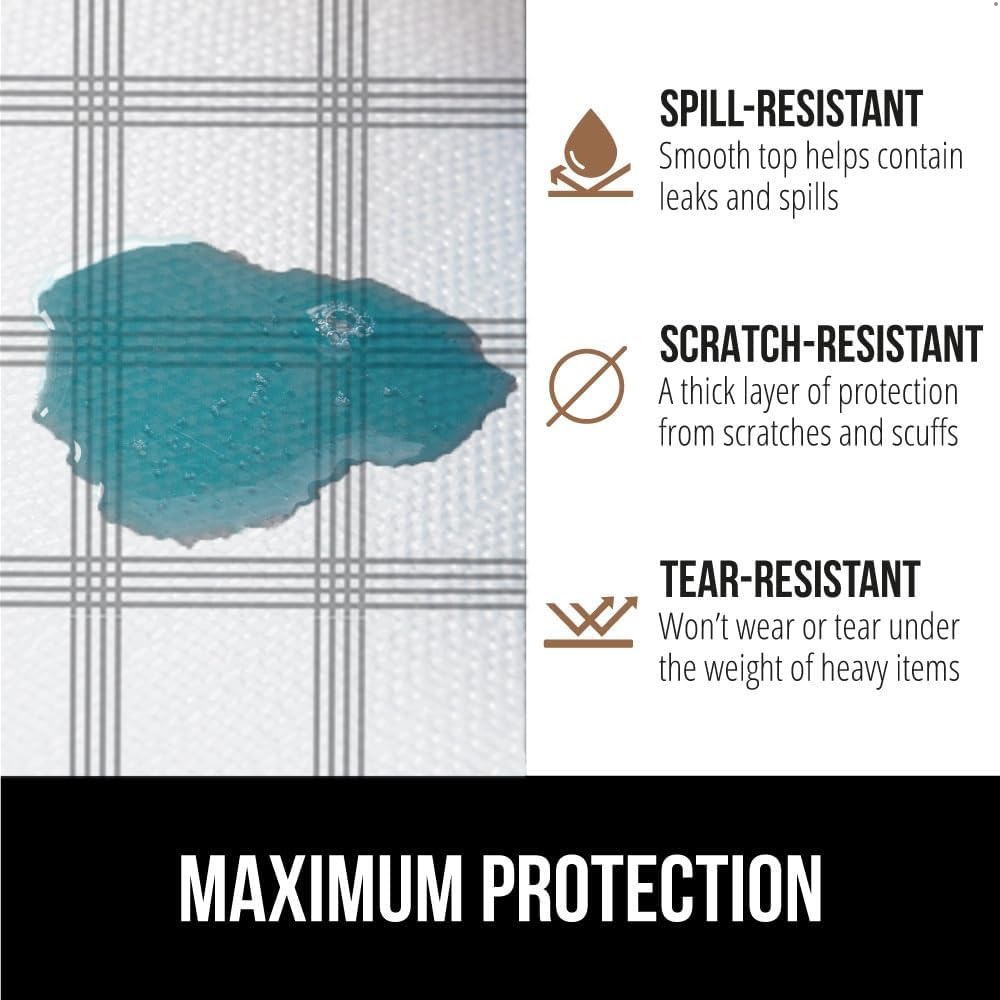 image:imageGORILLA GRIP DripGuard Shelf Liner NonAdhesive Drawer and Kitchen Cabinet Protector Strong Grip Slip Resistant Underside Smooth Surface Liners for Cabinets Bathrooms Closets 12x240 Inch MarbleStripe GrayWhite