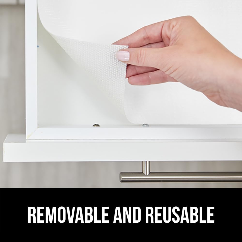 image:imageGORILLA GRIP DripGuard Shelf Liner NonAdhesive Drawer and Kitchen Cabinet Protector Strong Grip Slip Resistant Underside Smooth Surface Liners for Cabinets Bathrooms Closets 12x240 Inch MarbleWhite