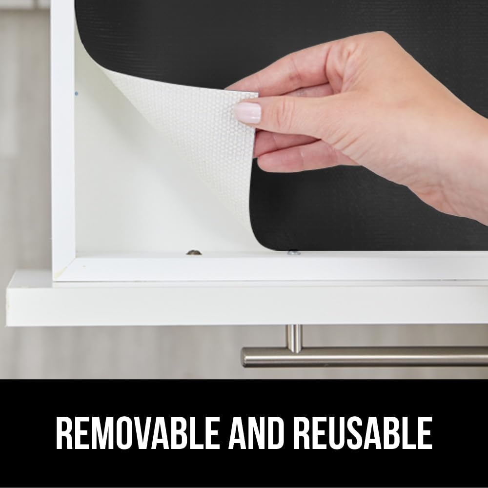 image:imageGORILLA GRIP DripGuard Shelf Liner NonAdhesive Drawer and Kitchen Cabinet Protector Strong Grip Slip Resistant Underside Smooth Surface Liners for Cabinets Bathrooms Closets 12x240 Inch MarbleBlack