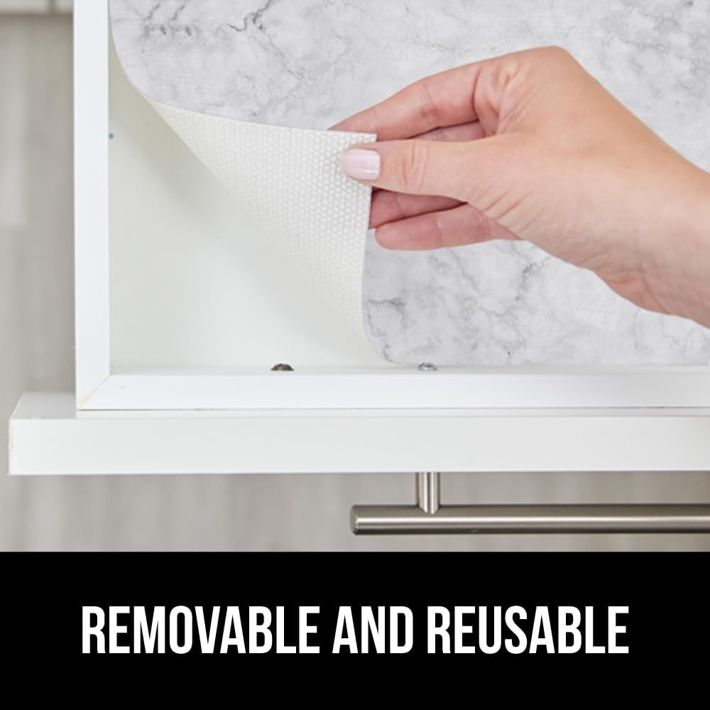 image:imageGORILLA GRIP DripGuard Shelf Liner NonAdhesive Drawer and Kitchen Cabinet Protector Strong Grip Slip Resistant Underside Smooth Surface Liners for Cabinets Bathrooms Closets 12x240 Inch MarbleMarble