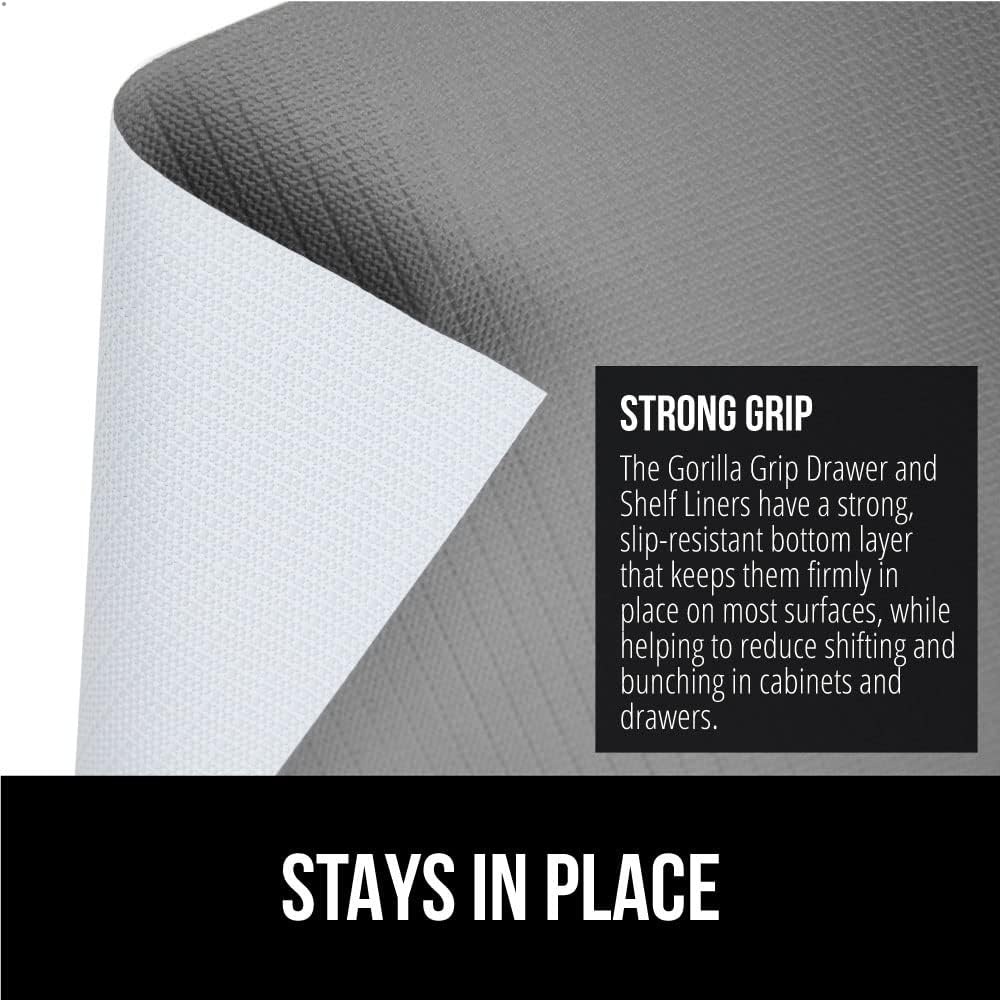 image:imageGORILLA GRIP DripGuard Shelf Liner NonAdhesive Drawer and Kitchen Cabinet Protector Strong Grip Slip Resistant Underside Smooth Surface Liners for Cabinets Bathrooms Closets 12x240 Inch MarbleGray