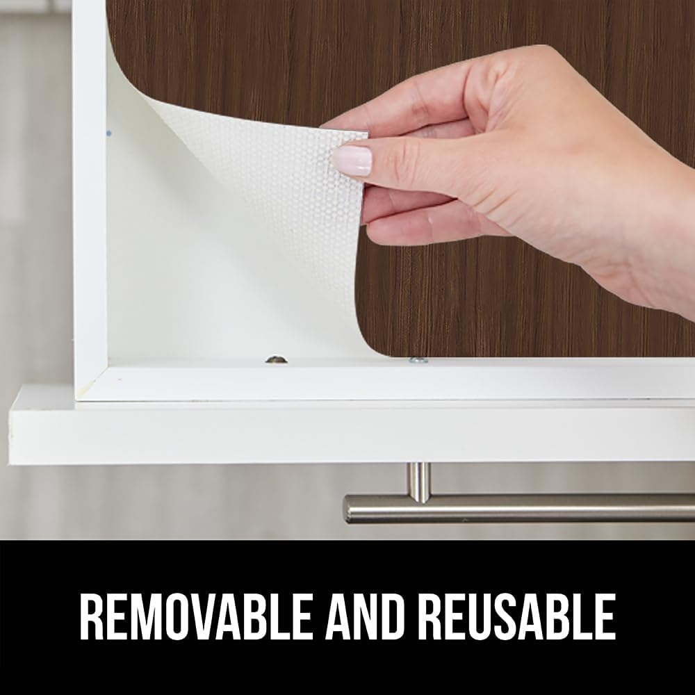 image:imageGORILLA GRIP DripGuard Shelf Liner NonAdhesive Drawer and Kitchen Cabinet Protector Strong Grip Slip Resistant Underside Smooth Surface Liners for Cabinets Bathrooms Closets 12x240 Inch MarbleWood