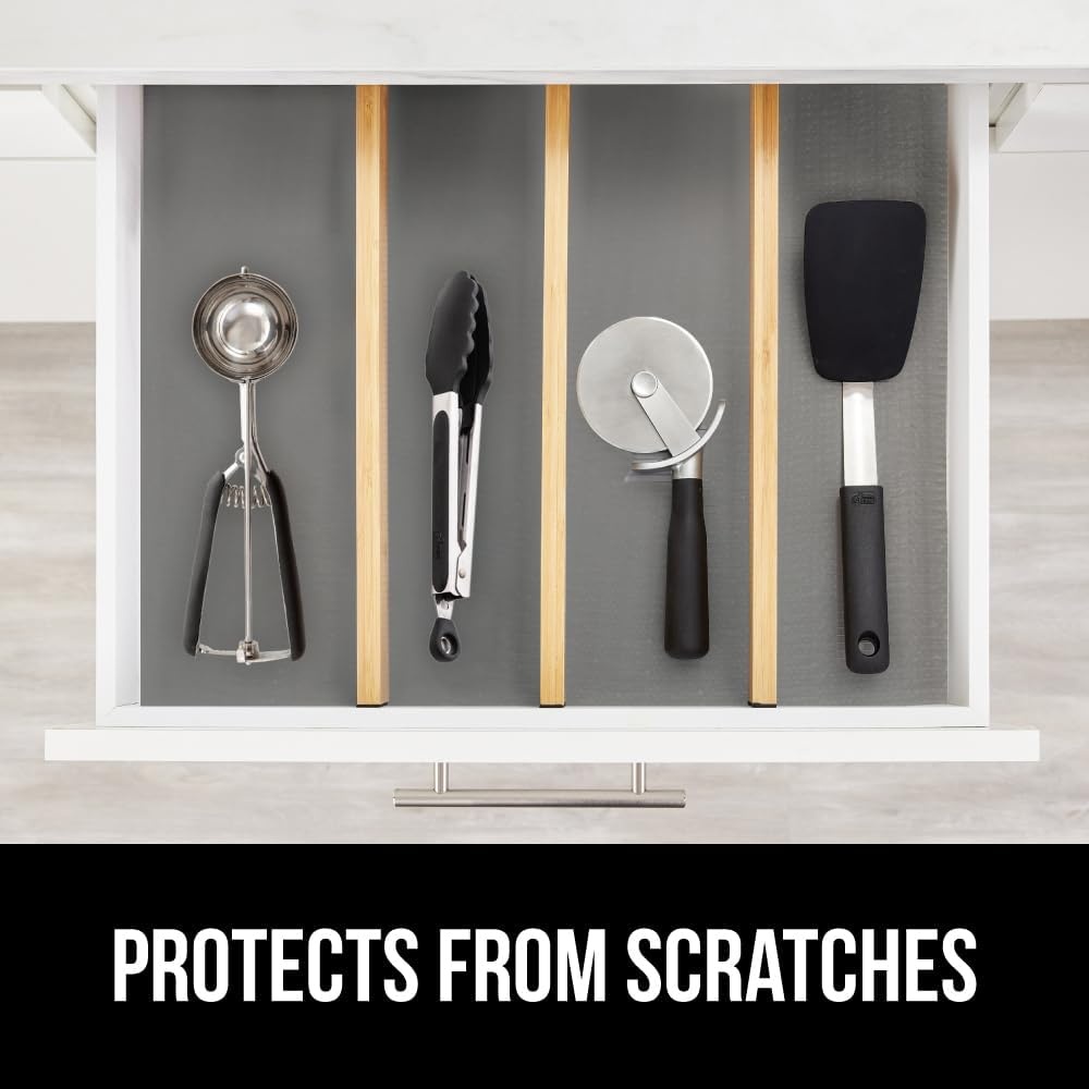image:imageGORILLA GRIP Peel and Stick Paper Removable Cover for Books Shelves Countertops Drawers Cabinets and Crafts Easy Install Kitchen Decor Shelf Cabinet Liners 118 in x 20 FT Bright WhiteGray
