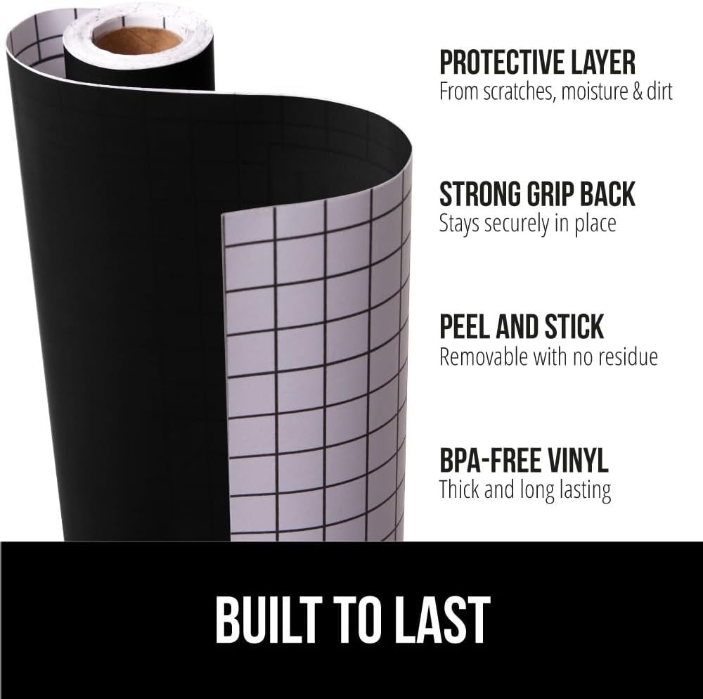 image:imageGORILLA GRIP Peel and Stick Paper Removable Cover for Books Shelves Countertops Drawers Cabinets and Crafts Easy Install Kitchen Decor Shelf Cabinet Liners 118 in x 20 FT Bright WhiteJet Black