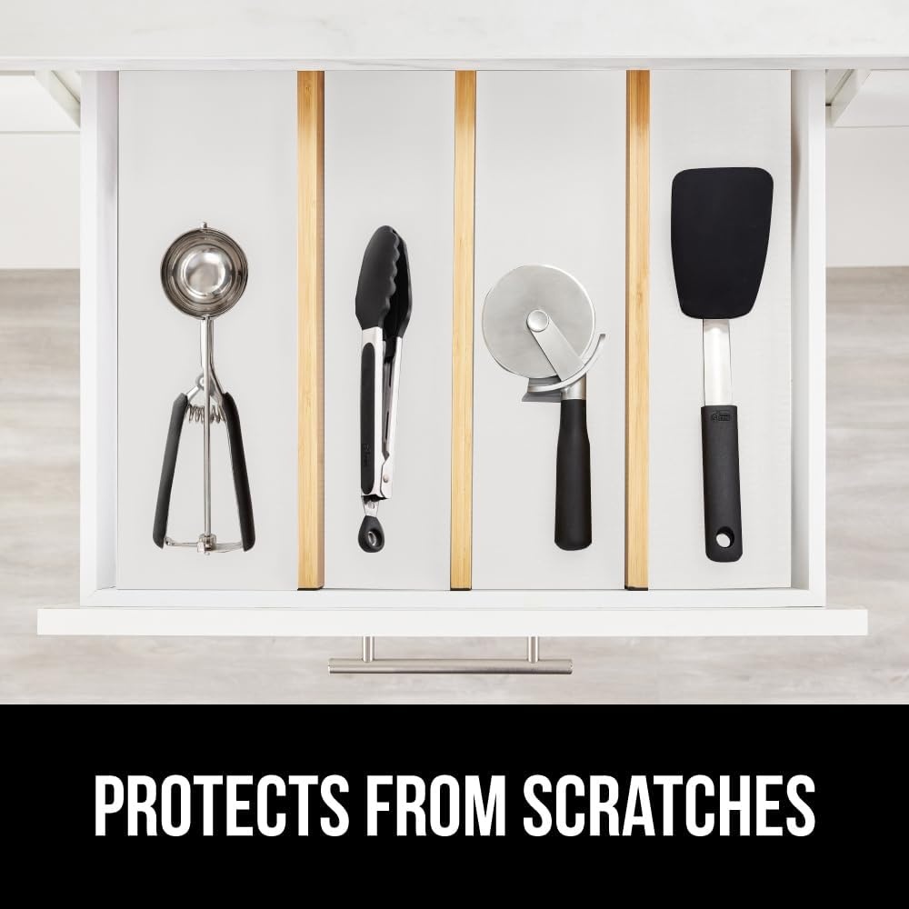 image:imageGORILLA GRIP Peel and Stick Paper Removable Cover for Books Shelves Countertops Drawers Cabinets and Crafts Easy Install Kitchen Decor Shelf Cabinet Liners 118 in x 20 FT Bright WhiteClear Matte